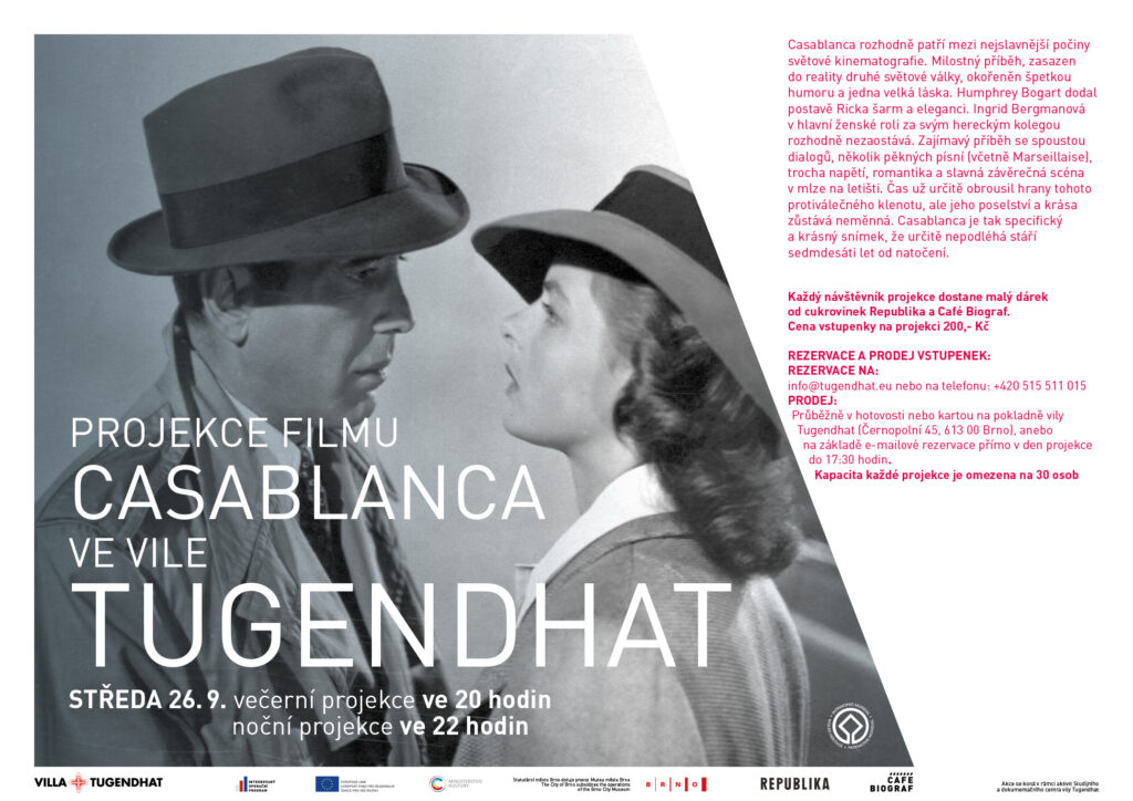 THE FILM CLASSIC CASABLANCA AT VILLA TUGENDHAT