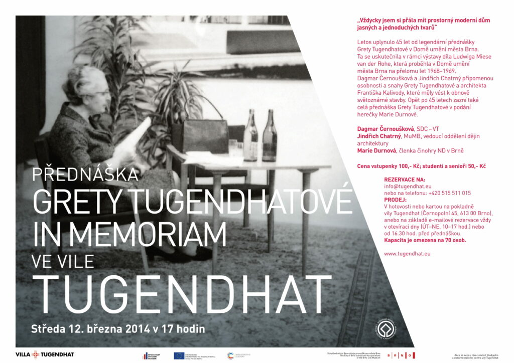 GRETE TUGENDHAT’S LECTURE IN MEMORIAM