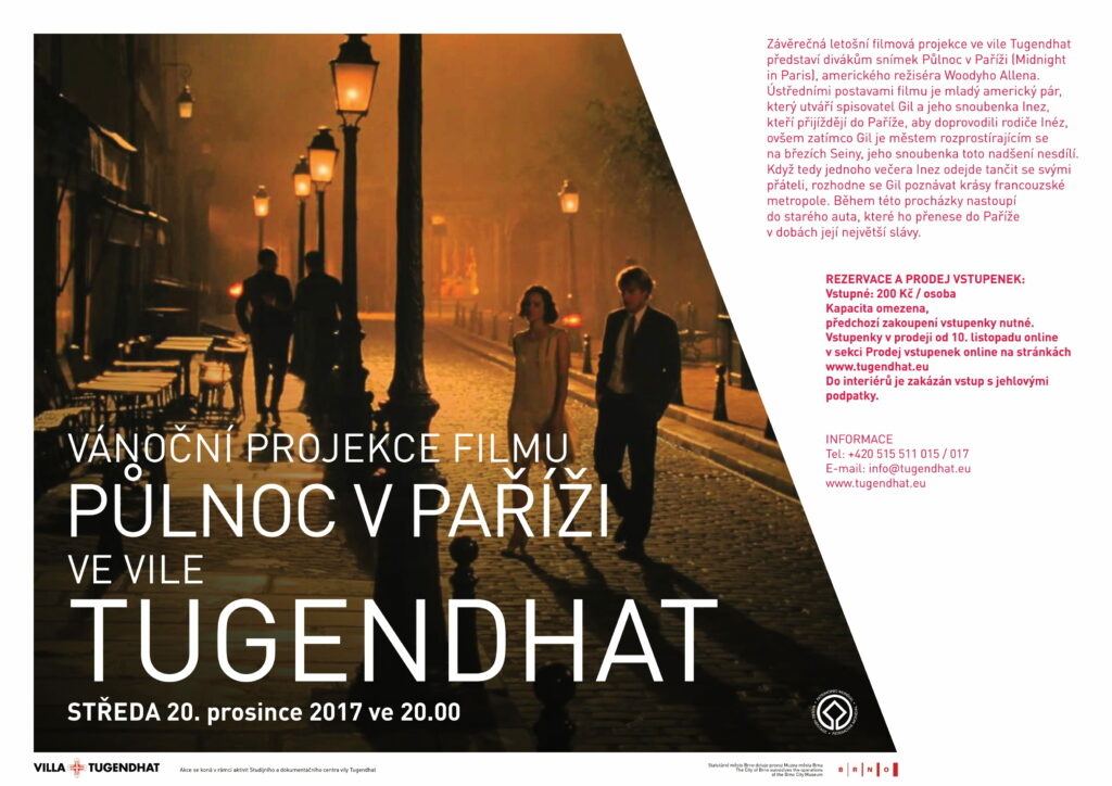 CHRISTMAS SCREENING OF THE FILM MIDNIGHT IN PARIS IN VILLA TUGENDHAT