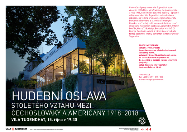 HUDEBNÍ OSLAVA STOLETÉHO VZTAHU MEZI ČECHOSLOVÁKY A AMERIČANY 1918–2018