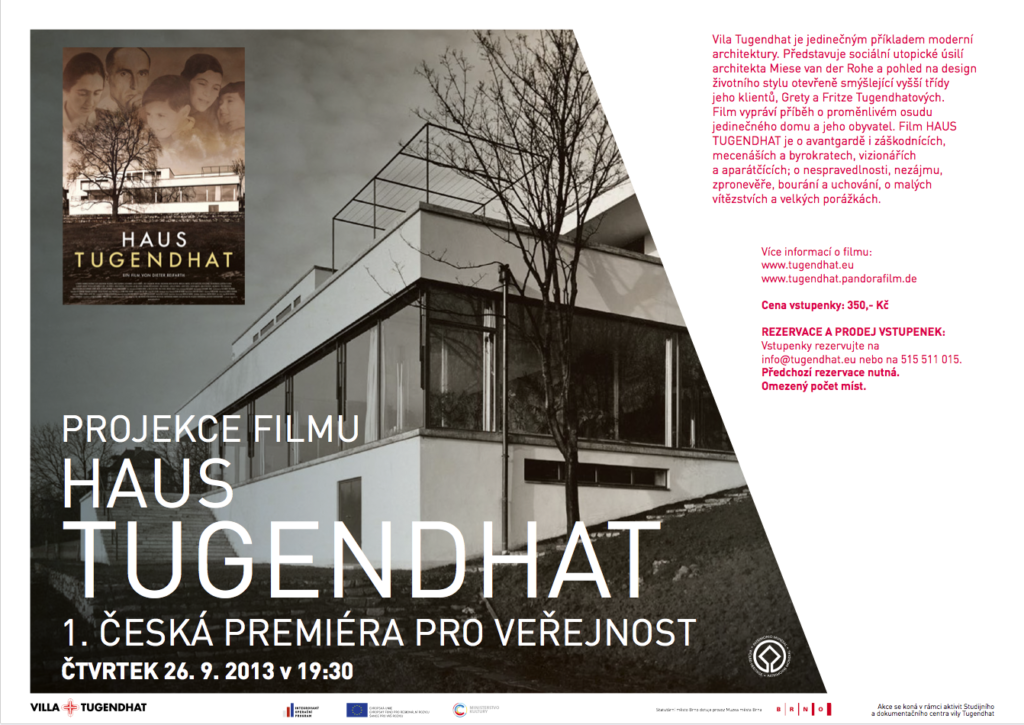 1. ČESKÁ PREMIÉRA FILMU HAUS TUGENDHAT