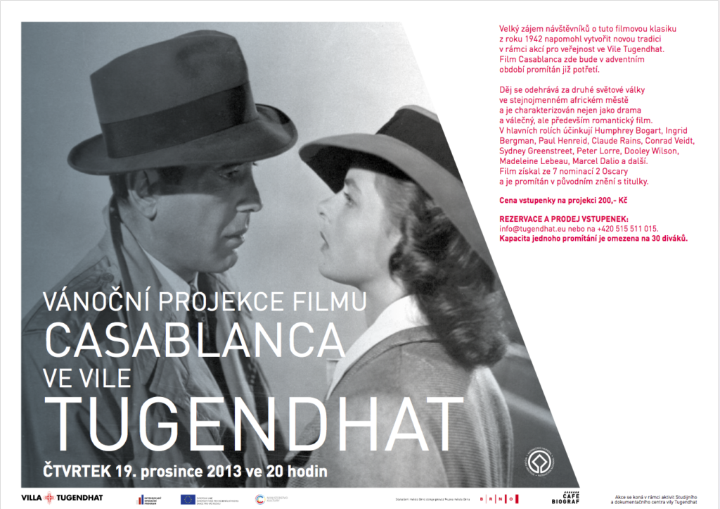 CHRISTMAS SCREENING OF CASABLANCA IN VILLA TUGENDHAT