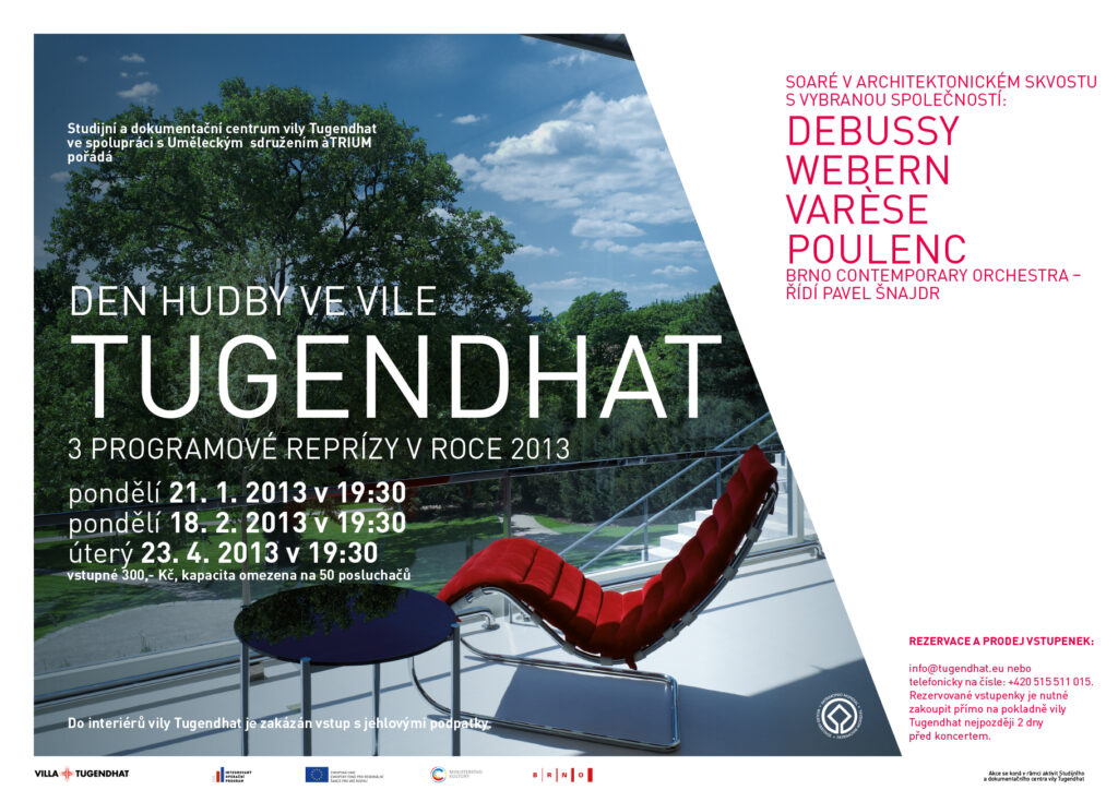 PROGRAMOVÉ REPRÍZY KONCERTU „DEN HUDBY VE VILE TUGENDHAT I.“ V ROCE 2012 A 2013