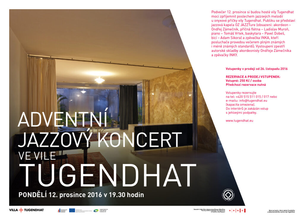 ADVENTNÍ JAZZOVÝ KONCERT VE VILE TUGENDHAT