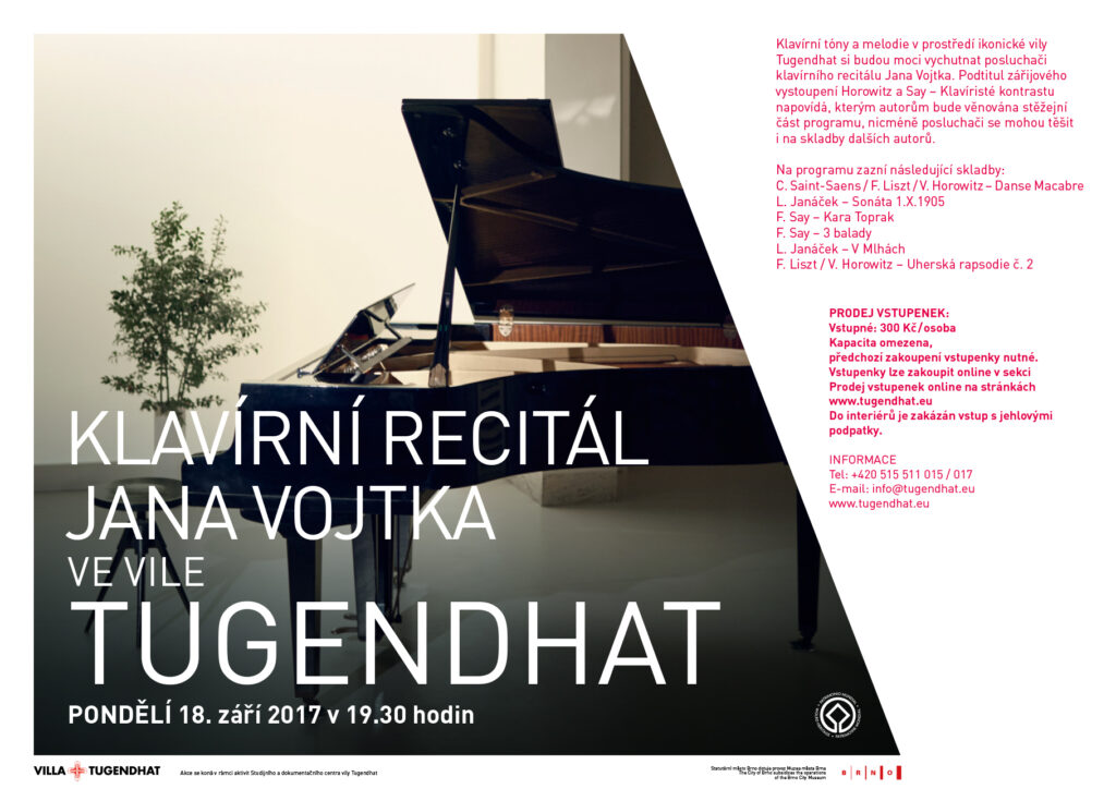 PIANO RECITAL – JAN VOJTEK IN VILLA TUGENDHAT