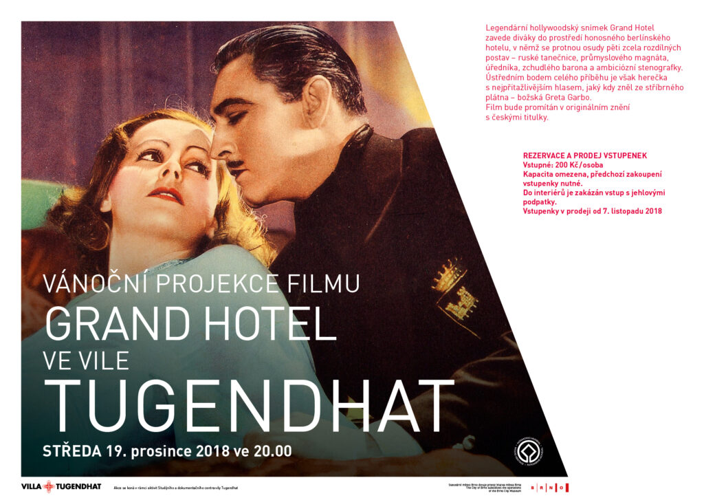 VÁNOČNÍ PROJEKCE FILMU GRAND HOTEL VE VILE TUGENDHAT